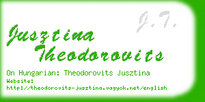jusztina theodorovits business card